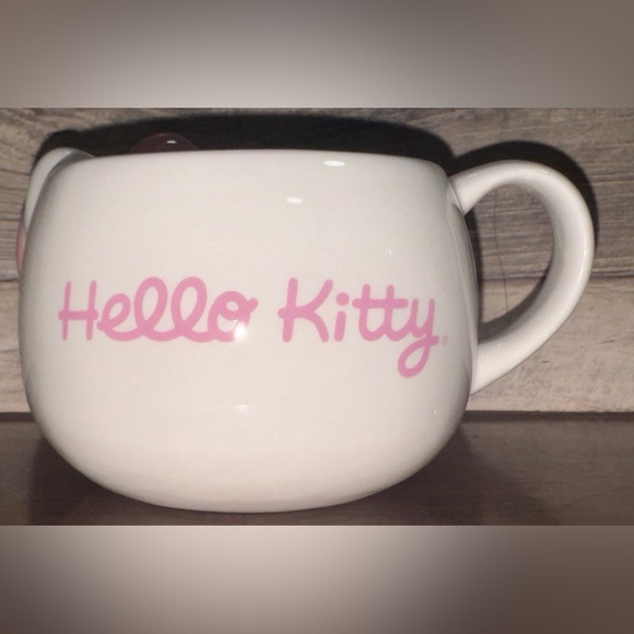 Sanrio Hello Kitty with Pink Bow Figural Face Head Ceramic coffee mug - NEW - Picture 8 of 10